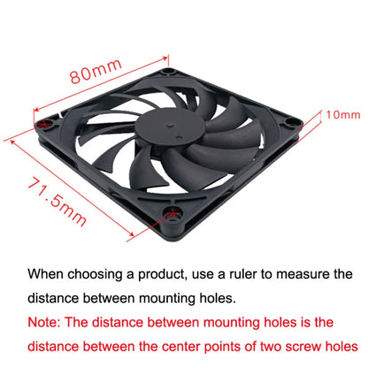 FANNER Ice Soul F8010 Ultra Thin Chassis Fan 4pin PWM Intelligent Speed Adjustment Quiet Cooling Heat Dissipation, F8010