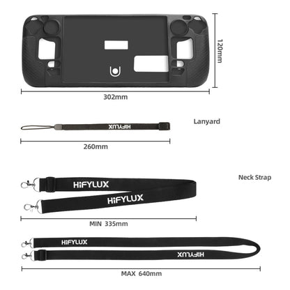 For Steam Deck Hifylux ST-PF14 Game Console Silicone Case Anti-scratch Non-slip Handheld Case Lanyard, Silicone Case Blue, Silicone Case Red