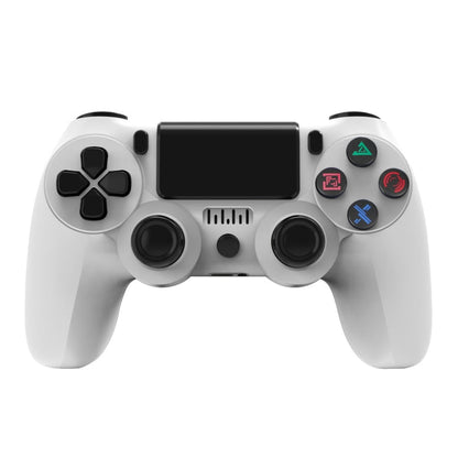 For PS4 Wireless Bluetooth Game Controller With Light Strip Dual Vibration Game Handle, White, Black, Red, Blue, Green, Rose Red, Letter, Line, Fire Ghost, Cartoon, Hulk, Skeleton, Gear, Lightning, Flame, Cloud, Burst, Wood Grain, Star Red             ...