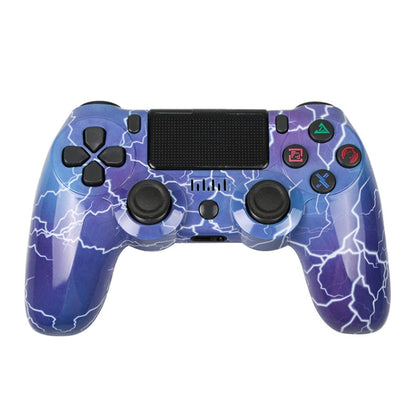 For PS4 Wireless Bluetooth Game Controller With Light Strip Dual Vibration Game Handle, White, Black, Red, Blue, Green, Rose Red, Letter, Line, Fire Ghost, Cartoon, Hulk, Skeleton, Gear, Lightning, Flame, Cloud, Burst, Wood Grain, Star Red             ...