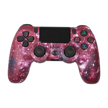 For PS4 Wireless Bluetooth Game Controller With Light Strip Dual Vibration Game Handle, White, Black, Red, Blue, Green, Rose Red, Letter, Line, Fire Ghost, Cartoon, Hulk, Skeleton, Gear, Lightning, Flame, Cloud, Burst, Wood Grain, Star Red             ...