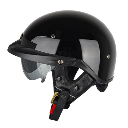 SOMAN Motorcycle Half Helmet Adjustable Helmet With Inner Mirror, M, L, XL, XXL