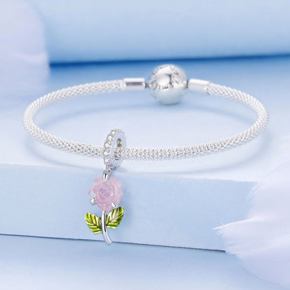 Sterling Silver Zircon Rose UV Color Changing Bead Accessory