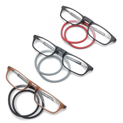 Portable Magnetic Hanging Neck Retractable Reading Glasses, +100, +125, +150, +175, +200, +225