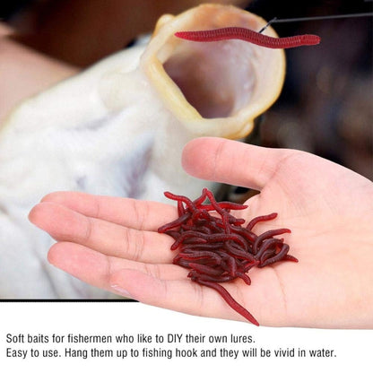 3.5cm Fishy Red Earthworm Fake Bait Luminous Fish Lure, 5bags 20pcs/bag, 5bags 50pcs/bag, 5bags 100pcs/bag, 5bags 200pcs/bag