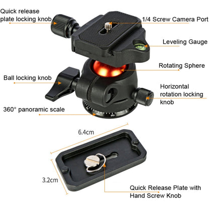 DSLR Tripod Photography Stand Portable Cell Phone Micro SLR Tripod, K268+KJ36