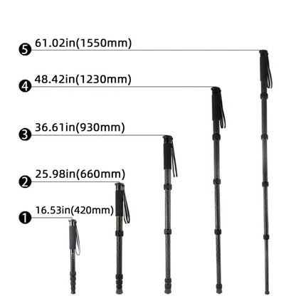 Carbon Fiber DSLR Camera Monopod Mountaineering Stick Photography Selfie Holder, P285C
