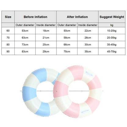 Thickened Outdoor Water Sports Children Swimming Ring, 60cm, 70cm, 80cm, 90cm, 90cm with Handle