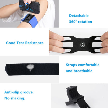 3 In 1 Four Jaws Detachable Swivel Arm Wrist Strap Bicycle Holder For 4.5-6.5 inch Phones, 3 In 1 (Blue)