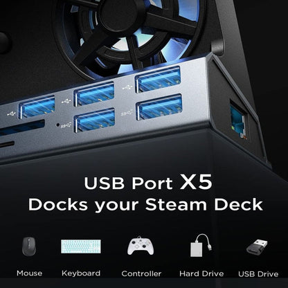 For ASUS ROG Ally 100W PD Charging Game Console Stand Multifunctional USB 3.0 Docking Station, 5 -in -1, 6 -in -1, 9 -in -1, 10 -in- 1