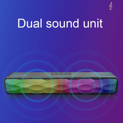 RGB Colorful Lighting Effect Desktop Long USB Wireless Bluetooth Speaker, Q6