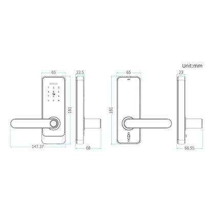 C89 Smart Fingerprint Password Lock Home Indoor Door TUYA System Lock, C89 Black, C89 Silver