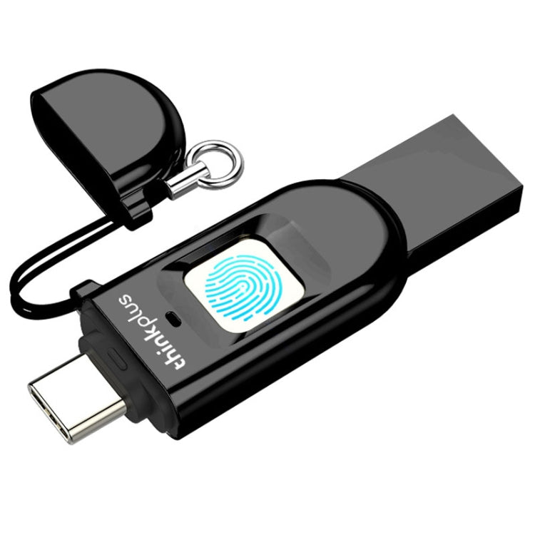 Lenovo Thinkplus TFU301 Dual Interface Type-C+USB Fingerprint Encrypted USB Flash Drive, TFU301 32G, TFU301 256G