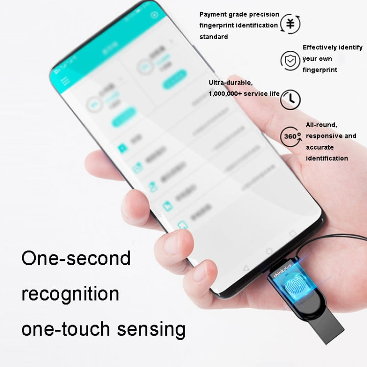 Lenovo Thinkplus TFU301 Dual Interface Type-C+USB Fingerprint Encrypted USB Flash Drive, TFU301 32G, TFU301 256G