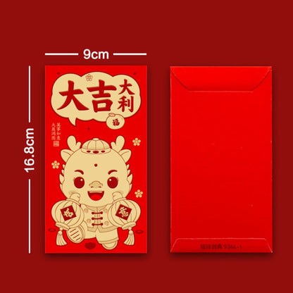 6pcs /Pack Dragon New Year Red Packets Cartoon Dragon Zoshili New Year Red Envelopes, 936L