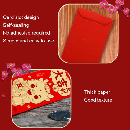 6pcs /Pack Dragon New Year Red Packets Cartoon Dragon Zoshili New Year Red Envelopes, 936L
