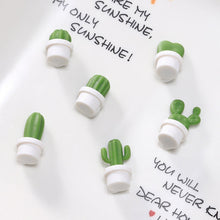 6pcs /Set Cactus Fridge Stickers Greenery Message Magnetic Cartoon Stickers
