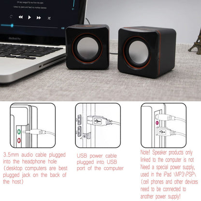 Wired USB Computer Small Sound Desktop Laptop Mini Desk Household Office Bass Speaker
