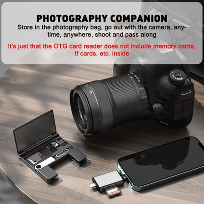 7 in 1 OTG SD Card Reader USB Type-C Adapter TF SD SIM PIN Storage Box, PF-50 Black, PF-50 Silver Gray, PF-50 Silver