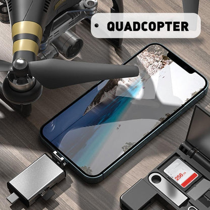 7 in 1 OTG SD Card Reader USB Type-C Adapter TF SD SIM PIN Storage Box, PF-50 Black, PF-50 Silver Gray, PF-50 Silver