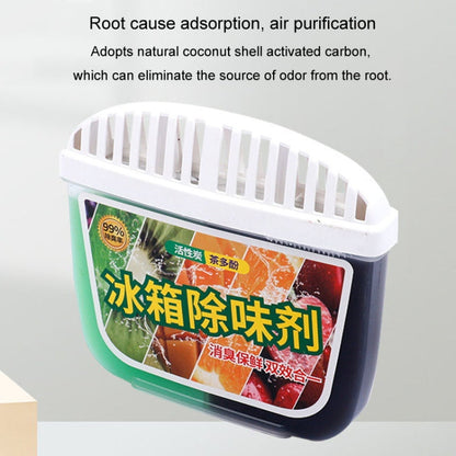 Activated Carbon Refrigerator Deodorizer Dual-Action Home Freezer Sterilization Deodorization Box, 120g