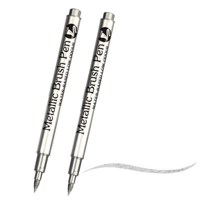 GuangNa GN550 2pcs High Light Metallic Paint Pens Photo Signing Marker, Hard Bristle, Soft Bristle