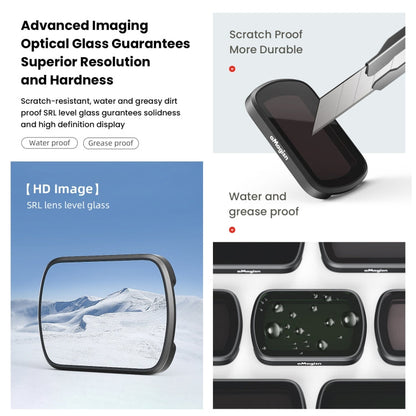 For DJI Osmo Pocket 3 aMagisn HD Double Sided Coated Filters Sports Camera Protective Goggles, CPL, ND16+ND64+ND256 + CPL