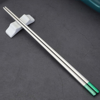 Food Grade 316 Stainless Steel Chopsticks Hotel Household Non-Slip Anti-Scald Chopsticks, 23cm Blue, 23cm Red, 23cm Green, 23.5cm Blue, 23.5cm Red, 23.5cm Green