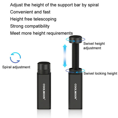 COOLMOON Graphics Card Stand Desktop Computer Graphics Card Vertical Top Support Bracket Screw Telescopic Support Rods, 2.8-5cm (Black), 2.8-5cm (Silver), 5-8cm (Black), 5-8cm (Silver), 7.5-12cm (Black), 7.5-12cm (Silver)