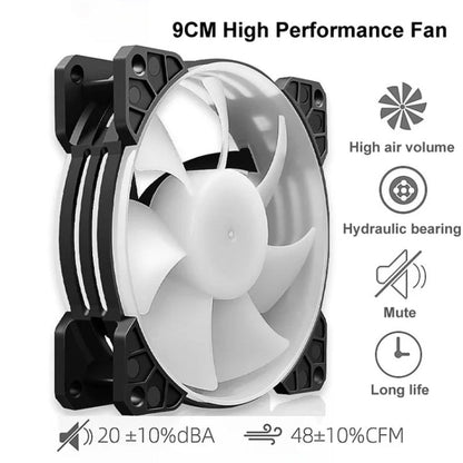 COOLMOON Frost Double Copper Tube CPU Fan Desktop PC Illuminated Silent AMD Air-Cooled Cooler, P2 Magic Moon Edition Single Fan, P22 Magic Moon Edition Double Fan, P2 Streamline Edition Single Fan, P22 Streamline Edition Double Fan