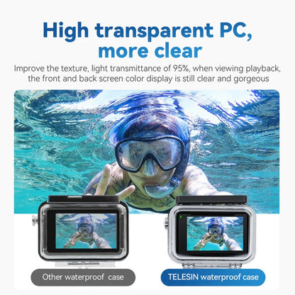 For DJI Osmo Action 3 / 4 TELESIN OA-WTP-003 45m Waterproof Shell Sealed Diving Case