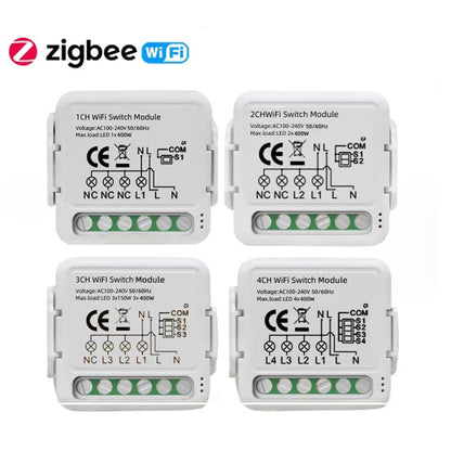 Smart Switch Module For Alexa / Google Home / Tuya Smart Life APP, 1CH  WiFi, 2CH WiFi, 3CH WiFi, 4CH WiFi, 1CH Zigbee, 2CH Zigbee, 3CH Zigbee, 4CH Zigbee