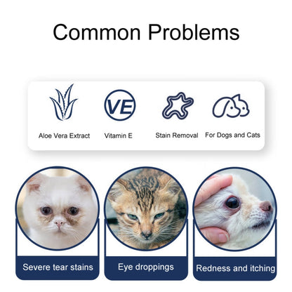 Pet Eye Wipes Cats And Dogs Tear Stain Cleaning Non-Woven Wipes, 220pcs / Can