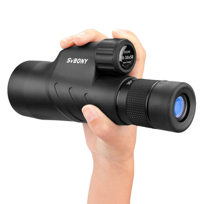 SVBONY SV45 10-30x50 Large Caliber High Definition Waterproof Continuous Zoom Monoculars, SV45