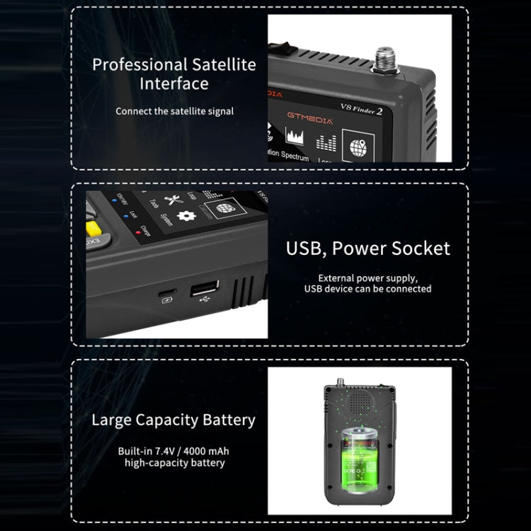 GTMedia Full HD Digital Satellite Finder With 3.5 Inch LCD Screen, Without Bag