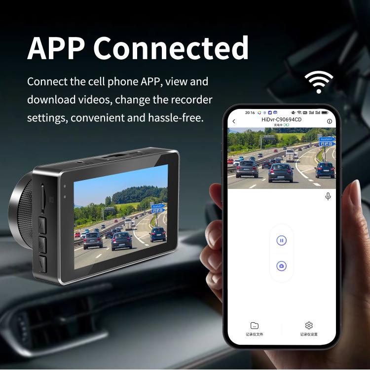 4K+1080P Driving Recorder Dual Front & Rear Recording WIFI Reversing Images