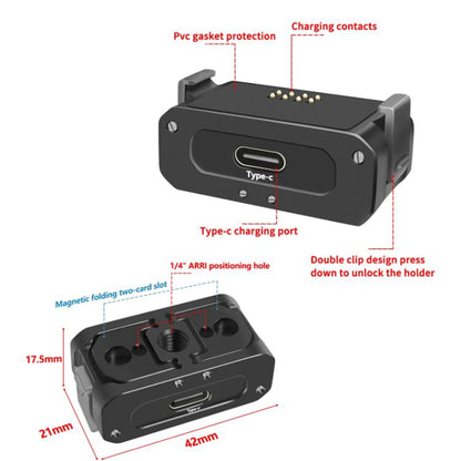 For DJI Osmo Action 2 Camera Magnetic Charging Base with 1/4 Inch & Arri Hole, Only Base, Set A, Set B, Set C, Set D