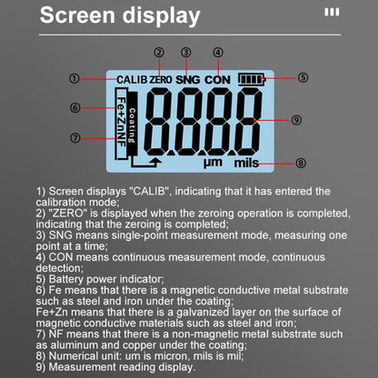 Mingzheng Iron Aluminum Zinc Three-Purpose Paint Film Coating Thickness Gauge