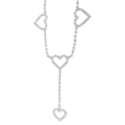 Vintage Heart Waist Chain Sexy Rhinestone Belts, Length: 120cm