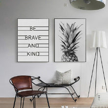 2pcs Modern Minimalist Pineapple Letter Frameless Decorative Painting Living Room Core, 15x20cm, 20x25cm