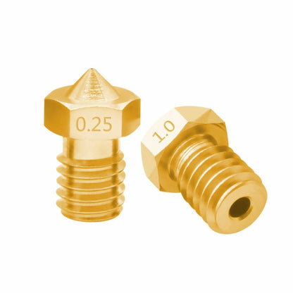 8 PCS Bugatti 3D Printer Accessories E3D-V5 V6 Nozzle M6 Thread Consumables Hot Nozzle, 1.75/0.3mm, 1.75/0.35mm, 1.75/0.4mm, 1.75/0.5mm, 1.75/0.6mm, 3/0.2mm, 3/0.3mm, 3/0.4mm, 3/0.8mm, 3/1.0mm, 3/0.25mm