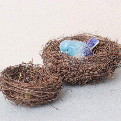 Rattan Nest Bird Bird Crafts Chicken Nest DIY Handmade Bird Nest Scene Props, 12cm, 15cm