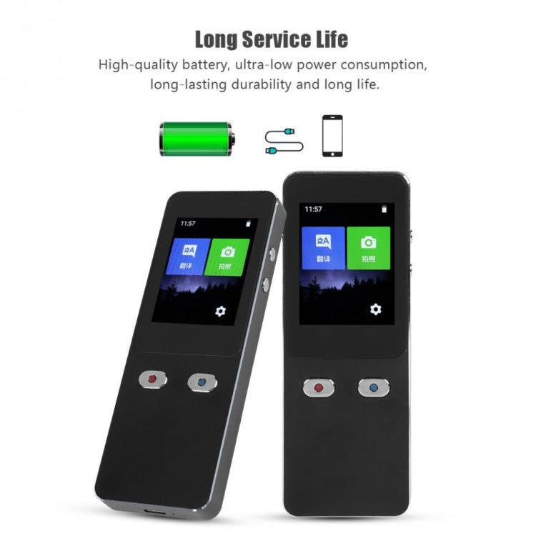 T9+ Portable WIFI Smart Voice Translator Smart Business Travel Real Time AI Translator Translation Machine 27 Languages Translator, T9+ Black