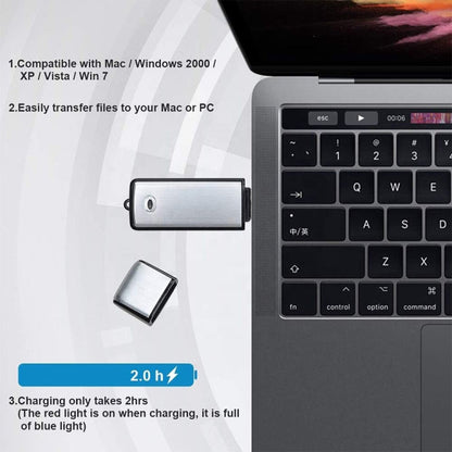 SK858 8GB Rechargeable Portable U-Disk Meeting Voice Recorder, 8GB