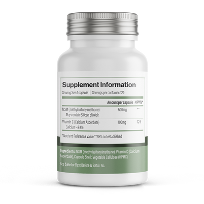 MSM + Vitamin C | Vegan Capsules – 120 Count