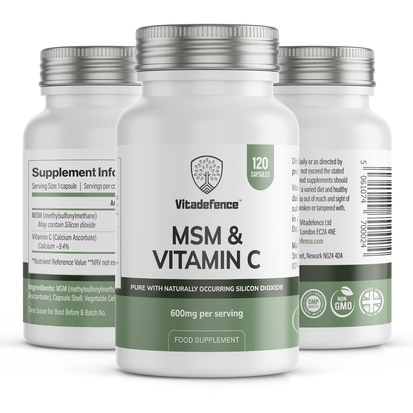 MSM + Vitamin C | Vegan Capsules – 120 Count