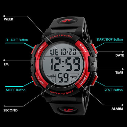 SKMEI 1258 Multifunctional Outdoor Sports Noctilucent Waterproof Wrist Watch, Size: S