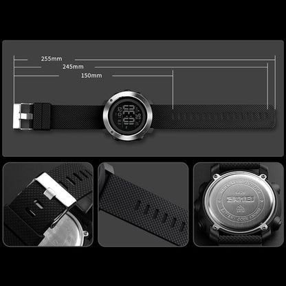SKMEI 1426 Multifunctional Outdoor Fashion Noctilucent Waterproof Black Machine Rubber Ring Digital Watch, Black Machine Rubber Ring, 1426 Black Machine Rubber Ring