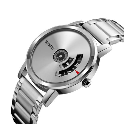 SKMEI 1260 Fashion Creative Pointer 30m Waterproof Quartz Wrist Watch with Stainless Steel Watchband
