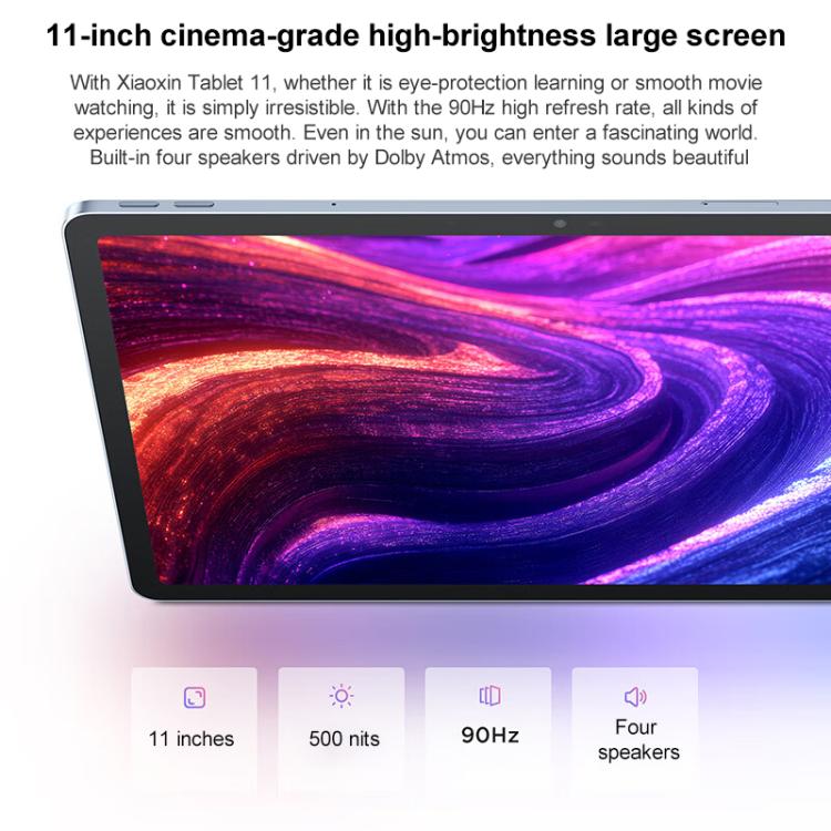 Lenovo Xiaoxin Pad 11 inch WiFi Tablet, 8GB+128GB, Android 15, MediaTek Dimensity 6300 Octa Core,US Plug, 8GB+128GB, 8GB+128GB WiFi